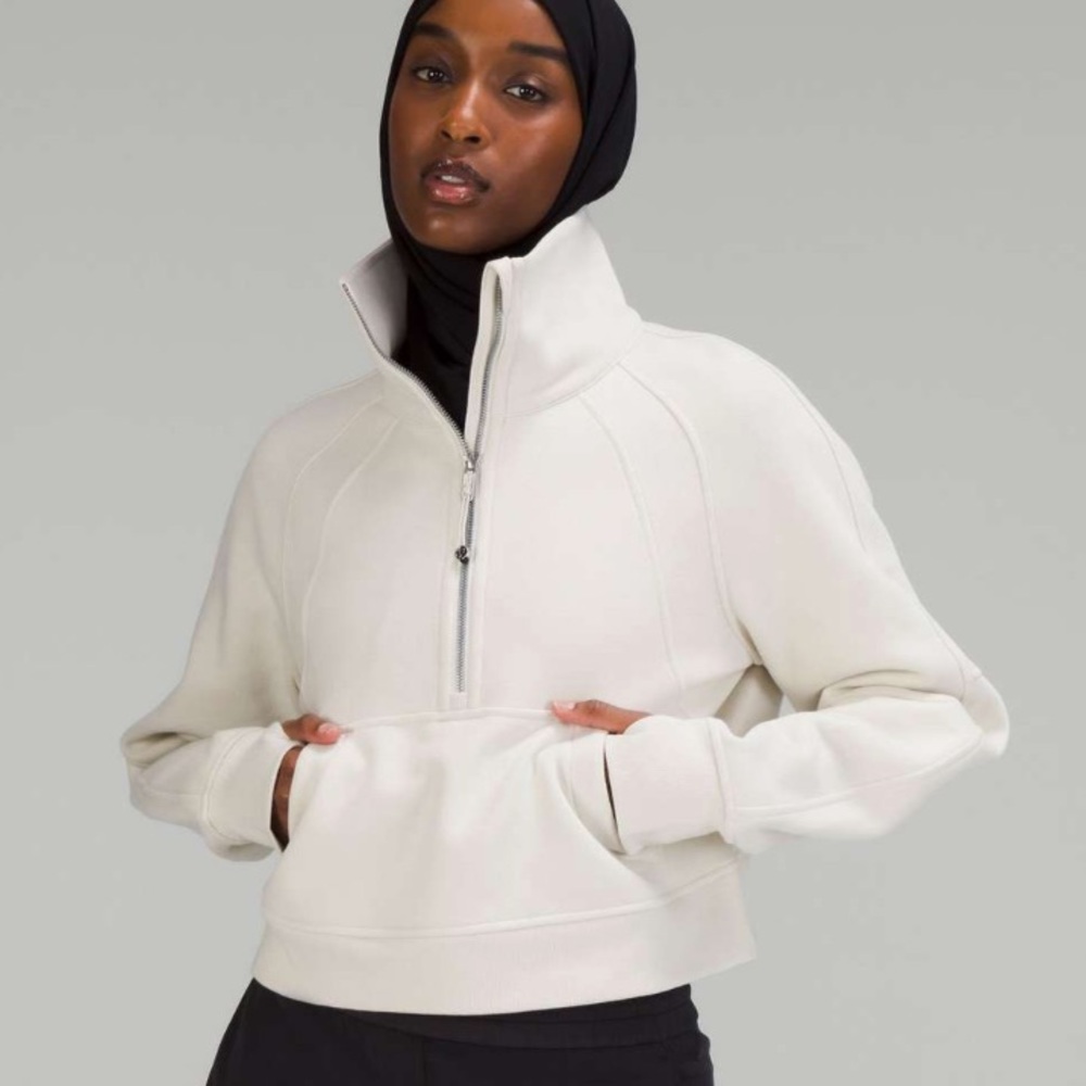 Lululemon Scuba Oversized Funnel Neck Half Zip Bone